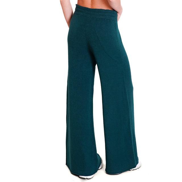 Kontatto-QS Pantalone in maglia con coulisse - VERDE