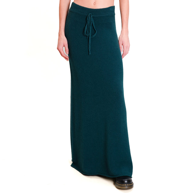 Kontatto-QS Knit Skirt with Drawstring - GREEN