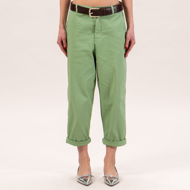 Zeroassoluto-Pantalone LORY baggy elasticizzato - green bay