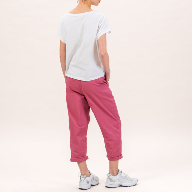 Zeroassoluto-Pantalone LORY baggy elasticizzato - rose