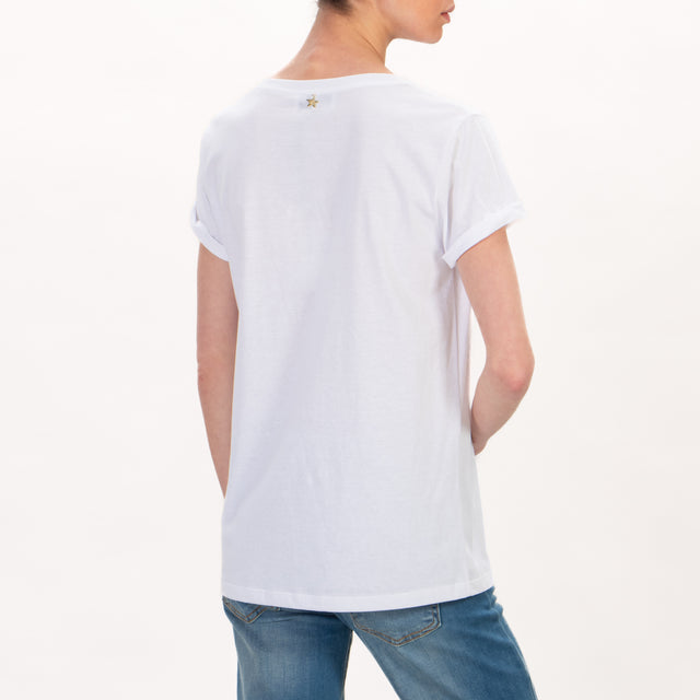 Souvenir-T-shirt TOPOLINO con paillettes - Bianco