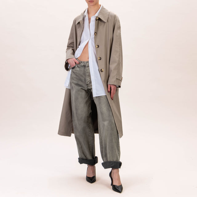 Tensione in-Trench lungo con tasche - taupe