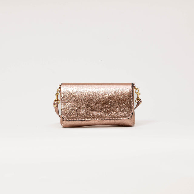 W by white mood-Pochette laminato genuine leather - laminato oro rosa