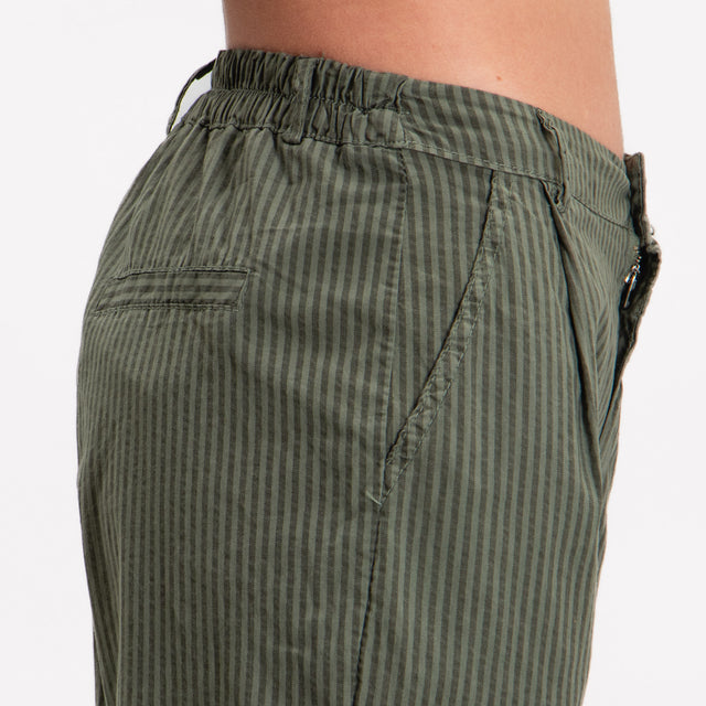 Zeroassoluto-Pantalone LOLA righe elastico dietro - militare