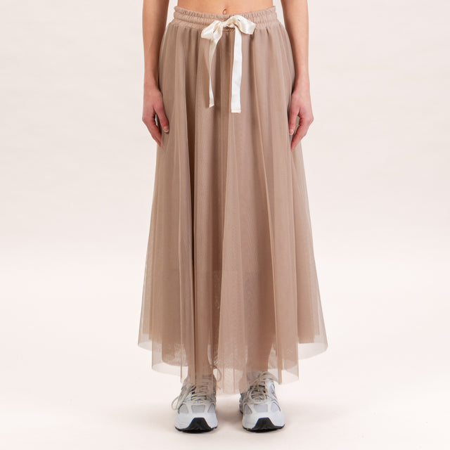 Tensione in-Gonna in tulle con coulisse - beige