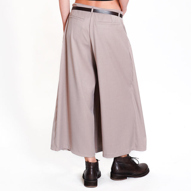 Motel-Pleated skirt with belt - dove grey