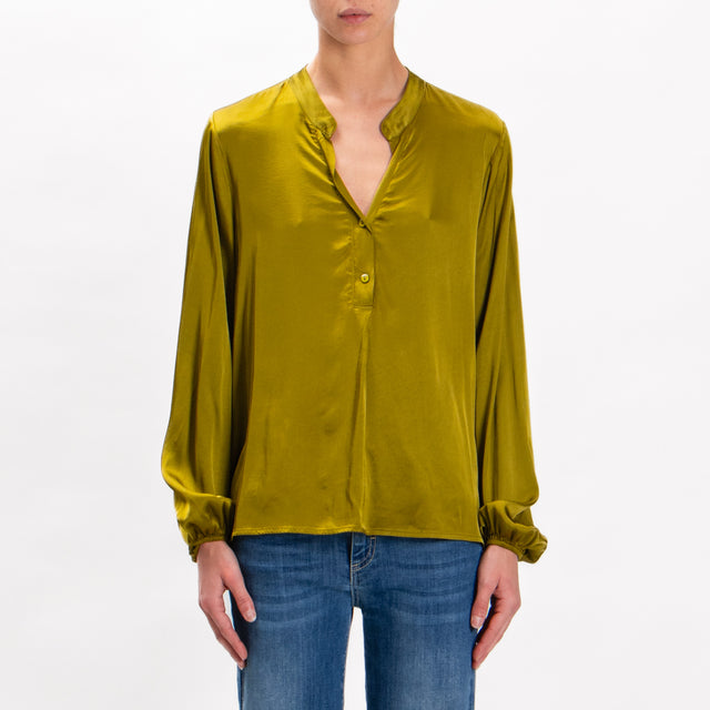 Motel-Camicia chester in satin - olio