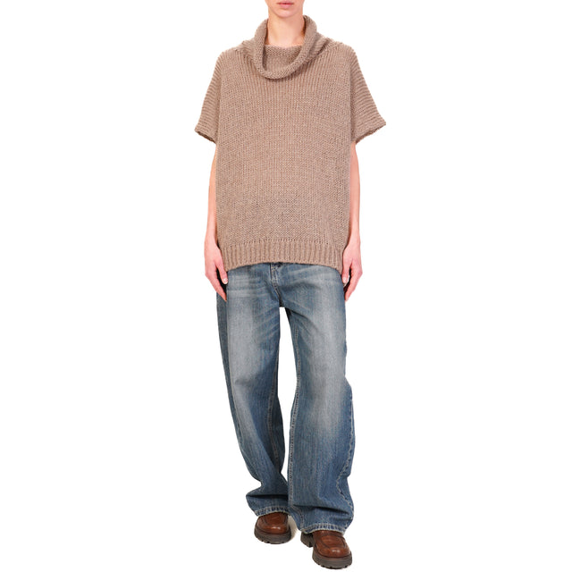 Motel-Maglia mohair collo alto - beige