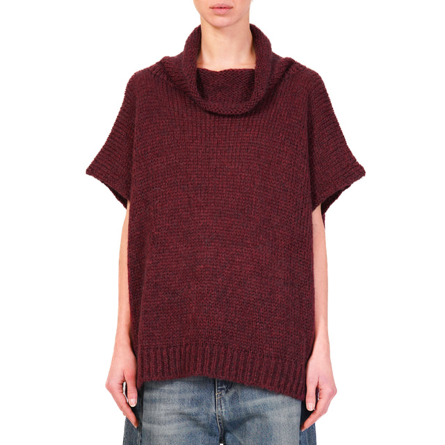 Motel-Maglia mohair collo alto - bordeaux