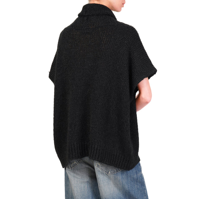 Motel-Maglia mohair collo alto - nero