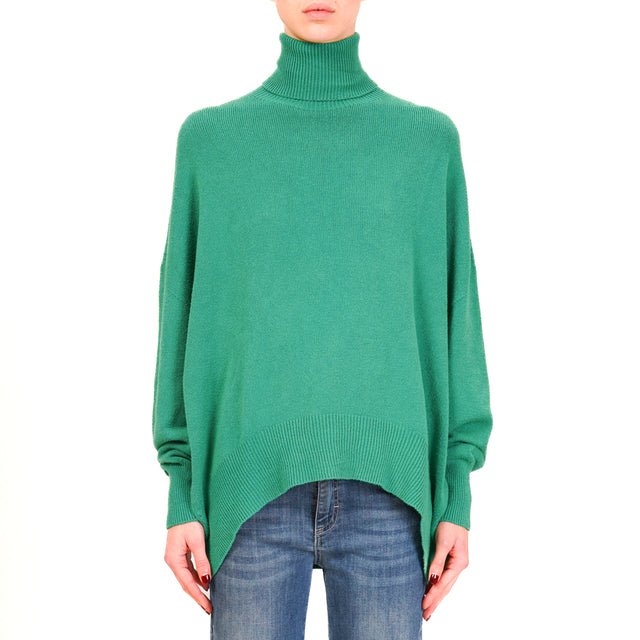 Motel-Maglia over collo alto stondata - VERDE