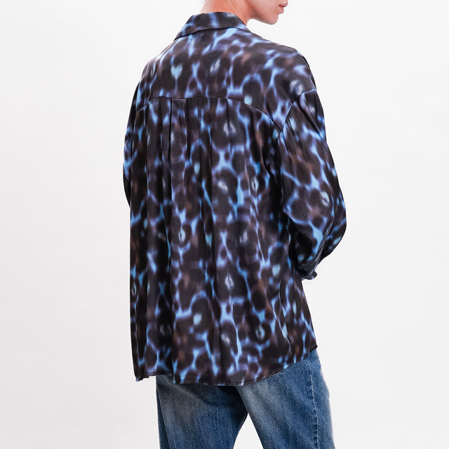 Motel-Satin patterned shirt - dark brown/light blue