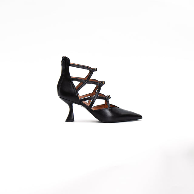 Ovye'-Crossed 3 Buckle Pumps - Black