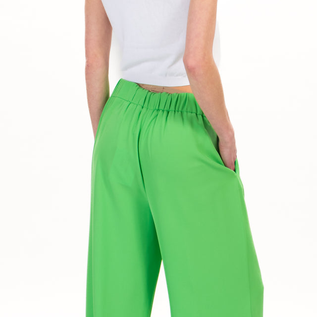 Dixie-Pantalone tessuto fluido elastico dietro - verde aloe