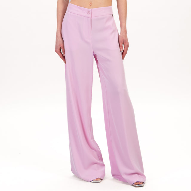Dixie-Pantalone tessuto fluido elastico dietro - rosa