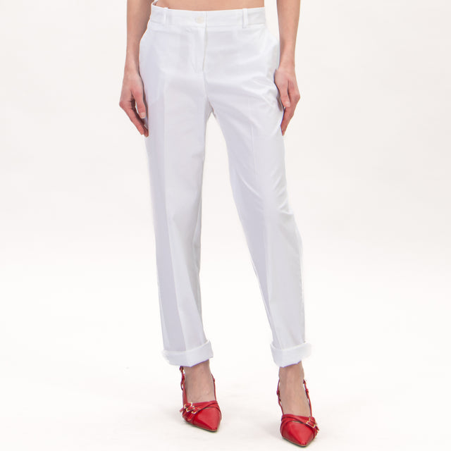 Haveone-Pantalone cotone elasticizzato - bianco