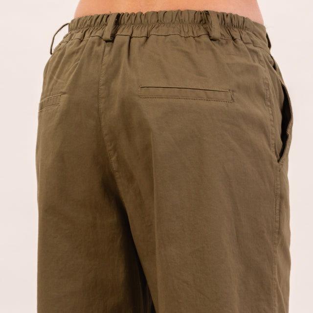 Zeroassoluto-Pantalone LORY baggy elasticizzato - kaky
