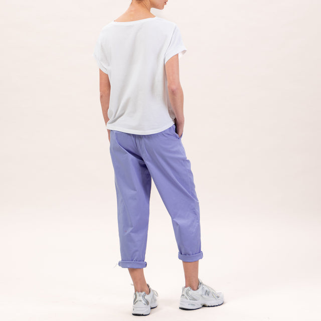 Zeroassoluto-Pantalone LORY baggy elasticizzato - lavanda