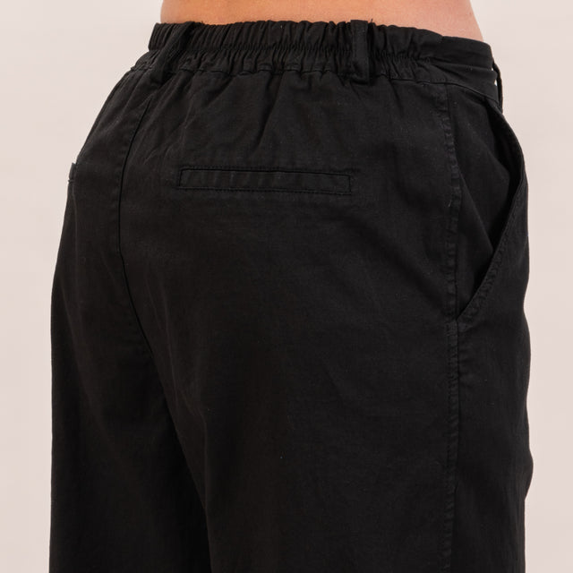 Zeroassoluto-Pantalone LORY baggy elasticizzato - nero