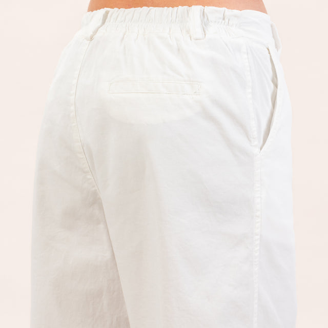 Zeroassoluto-Pantalone LORY baggy elasticizzato - off white