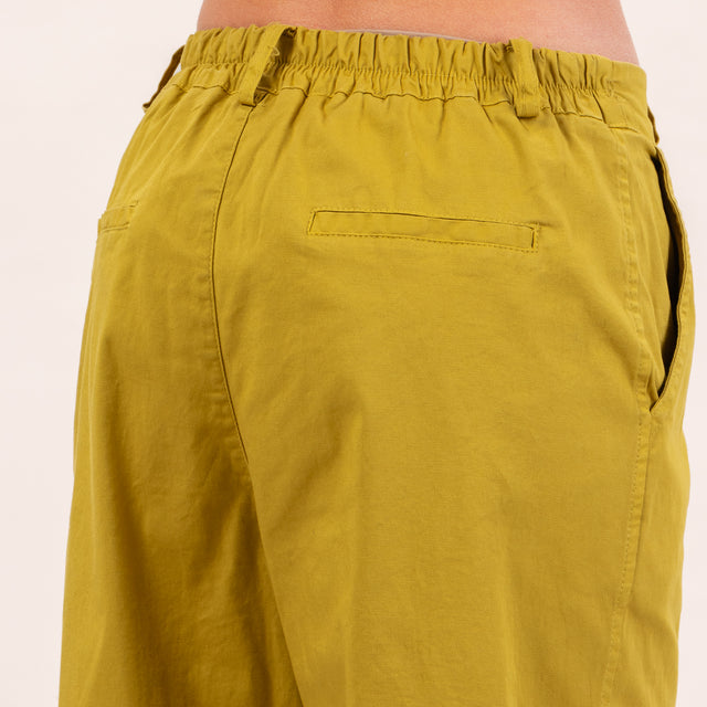 Zeroassoluto-Pantalone LORY baggy elasticizzato - olio