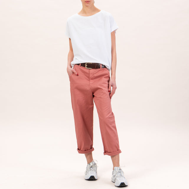 Zeroassoluto-Pantalone LORY baggy elasticizzato - pink pepper