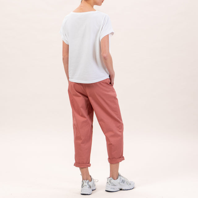 Zeroassoluto-Pantalone LORY baggy elasticizzato - pink pepper