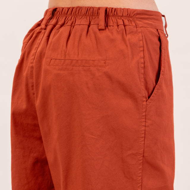 Zeroassoluto-Pantalone LORY baggy elasticizzato - rame