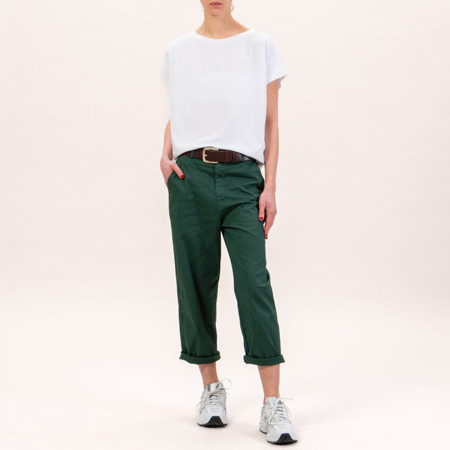 Zeroassoluto-Pantalone LORY baggy elasticizzato - verde pino
