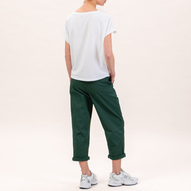 Zeroassoluto-Pantalone LORY baggy elasticizzato - verde pino