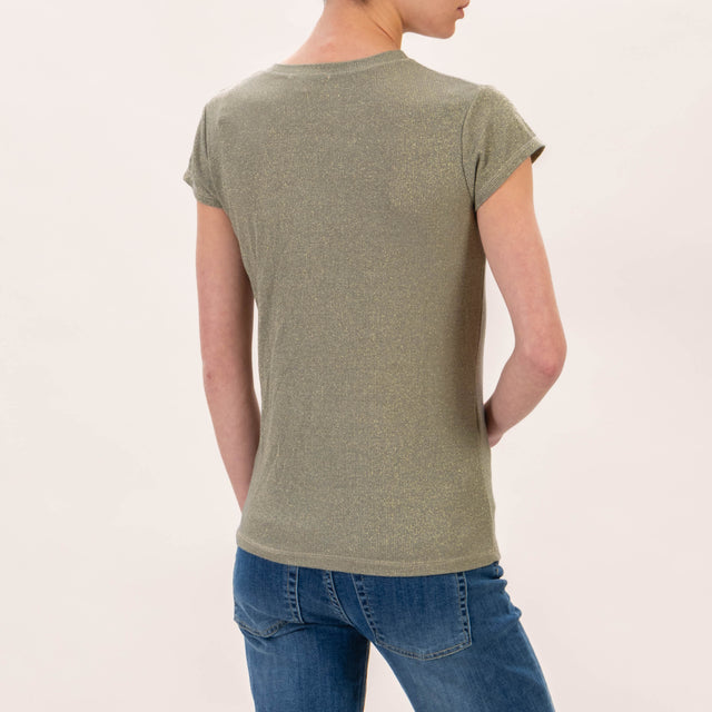Zeroassoluto-T-shirt lurex - militare