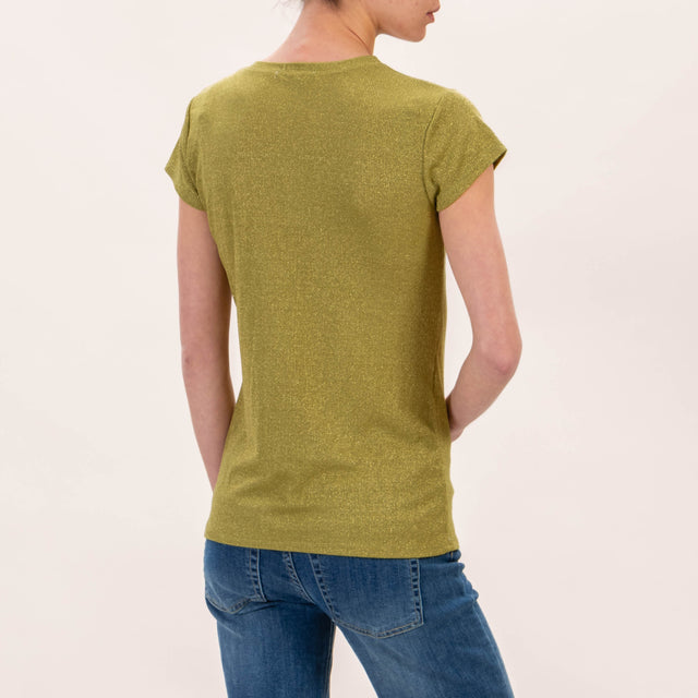 Zeroassoluto-T-shirt lurex - oliva