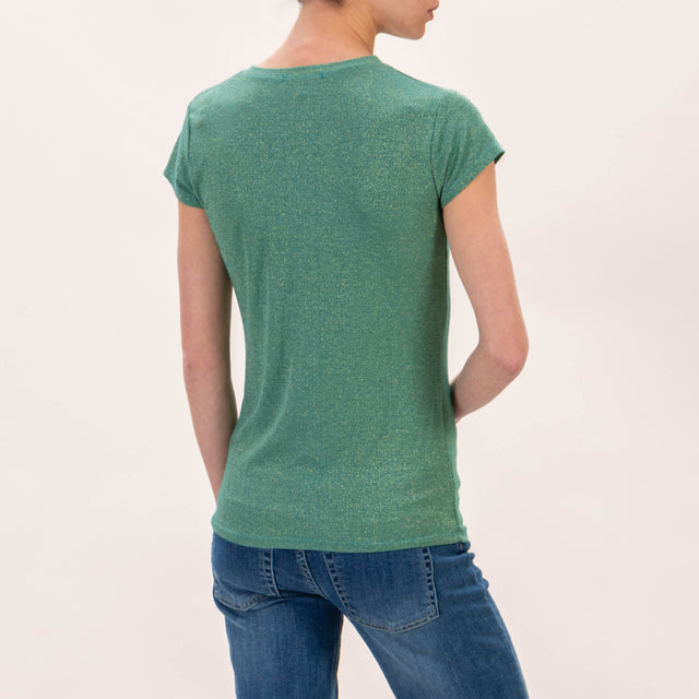 Zeroassoluto-T-shirt lurex - ottanio