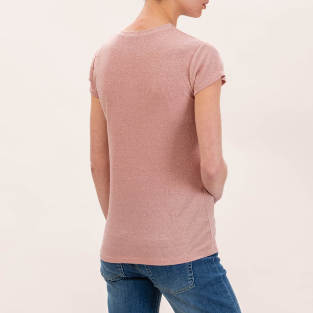 Zeroassoluto-T-shirt lurex - rosa