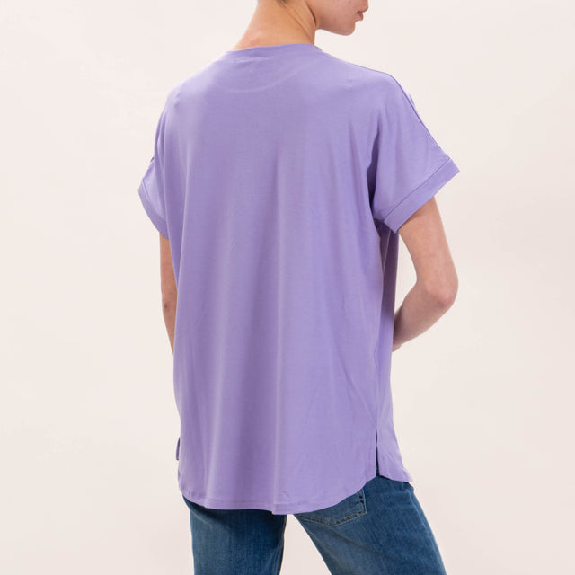 Zeroassoluto-T-shirt in jersey stondata - lilla