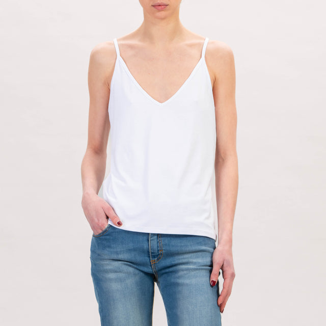 Zeroassoluto-Top underwear in jersey elasticcizato - bianco
