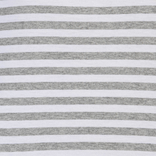 Zeroassoluto- T-shirt jersey scatola a righe - latte/grigio melange