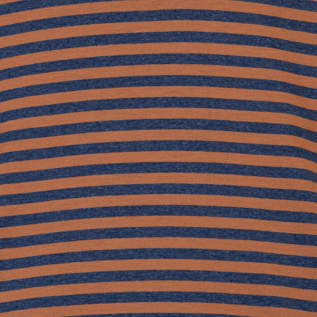 Zeroassoluto - T-shirt scollo v in jersey - blu/cuoio