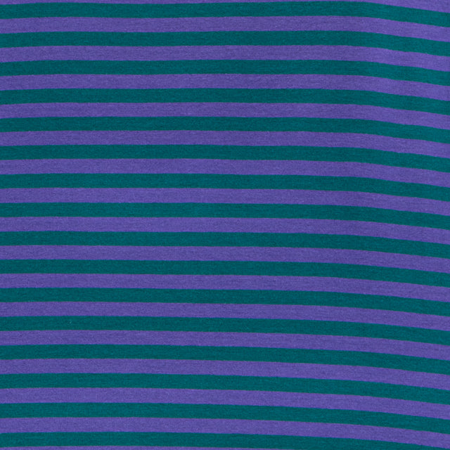 Zeroassoluto-T-shirt jersey scatola a righe - verde/viola