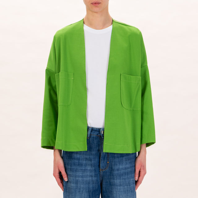 Zeroassoluto-Kimono JULI punto milano taglio vivo - verde