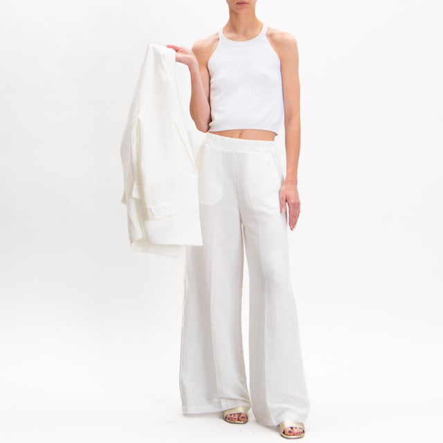 Zeroassoluto-Pantalone LIBIA misto lino - off white