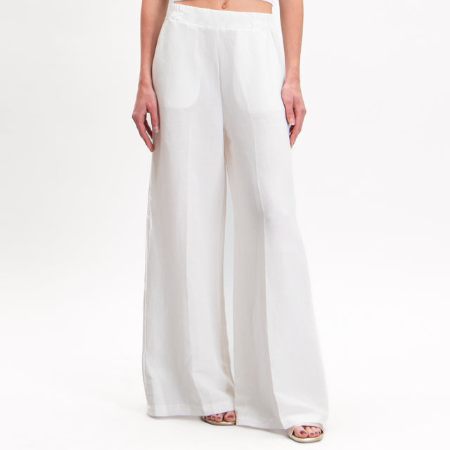 Zeroassoluto-Pantalone LIBIA misto lino - off white