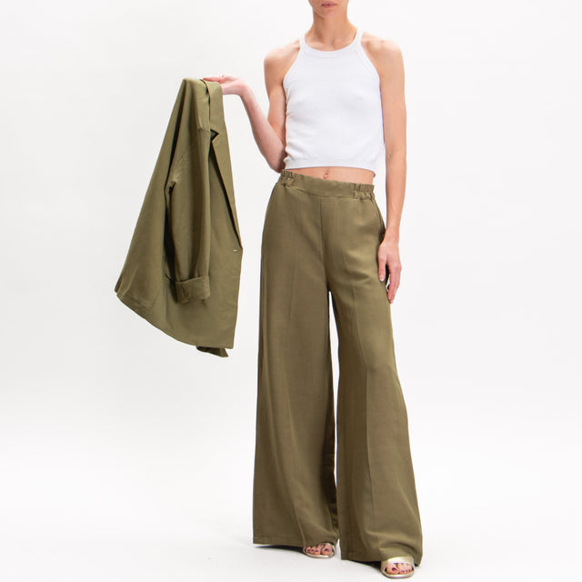 Zeroassoluto-Pantalone LIBIA misto lino - militare