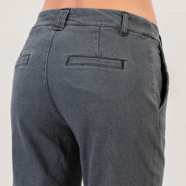 Zeroassoluto-Pantalone LOIS chino tela jeans - denim grigio