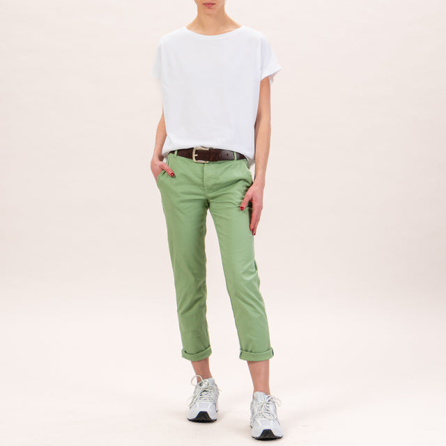 Zeroassoluto-Pantalone LOIS chino elasticizzato - green bay