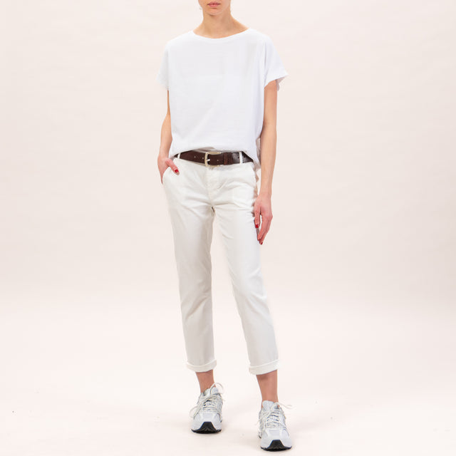 Zeroassoluto-Pantalone LOIS chino elasticizzato - off white