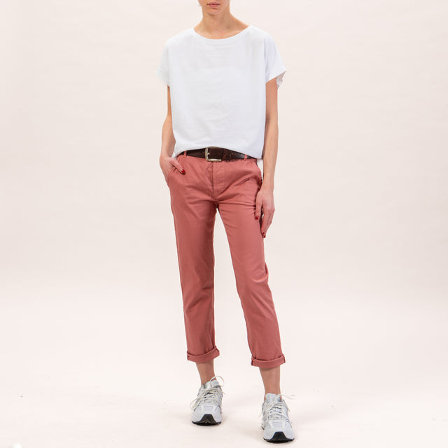 Zeroassoluto-Pantalone LOIS chino elasticizzato - pink pepper