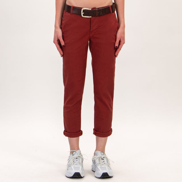 Zeroassoluto-Pantalone LOIS chino elasticizzato - terracotta