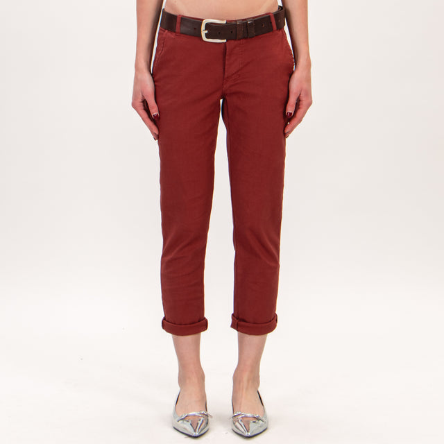 Zeroassoluto-Pantalone LOIS chino elasticizzato - terracotta