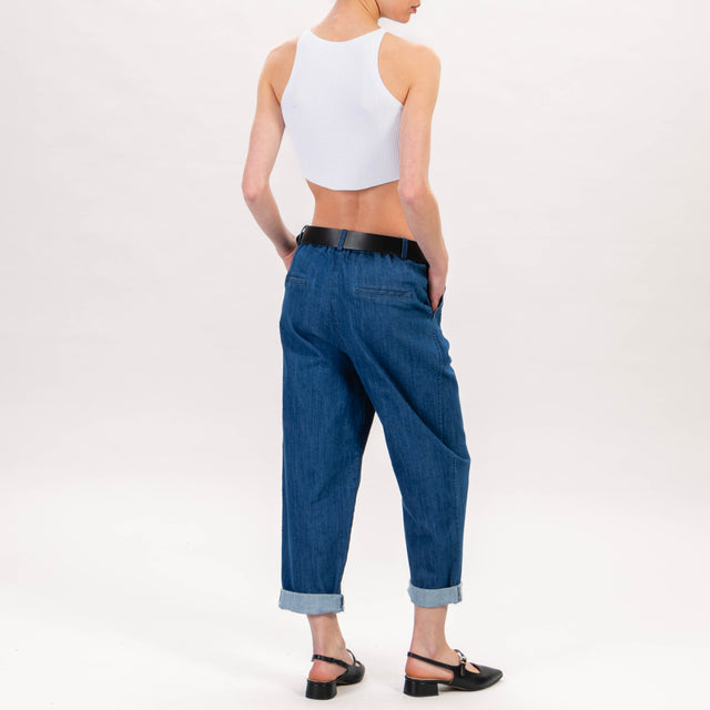 Zeroassoluto-Pantalone LORY baggy tela jeans - denim